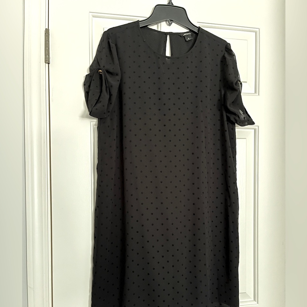 New Japan mesh polka dot dress in black